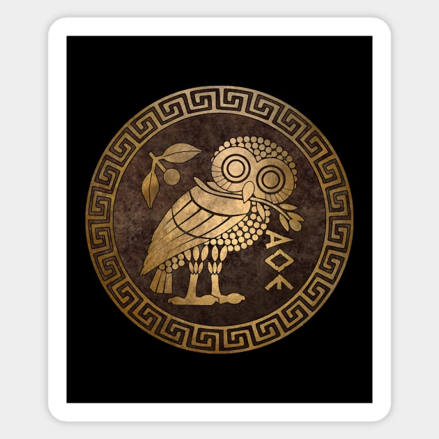 Athens Ancient Greece Athenian Owl Symbol of Goddess Athena Sticker by AgemaApparel